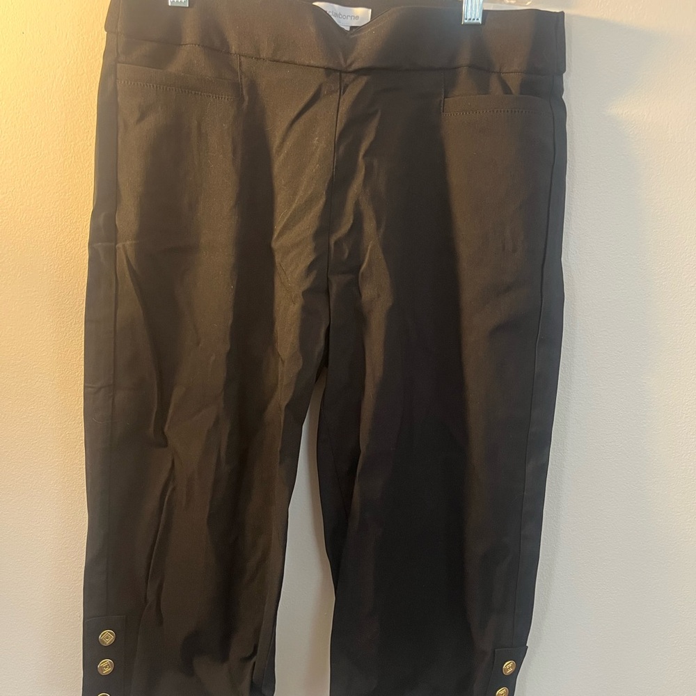 Liz Claiborne Alyssa Black Mid-Rise Pedal Pushers